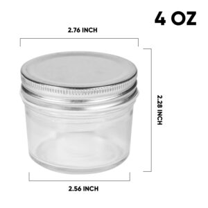 Accguan 4oz Glass Jars With Lids(Silver),Mason Jars,Ideal For Honey,Jam,Wedding Favor,DIY Magnetic Mini Spice Jars For Kitchen,Set of 40