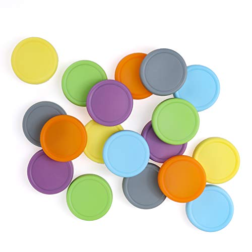 Aozita 18 Pack Plastic REGULAR Mouth Mason Jar Lids for Ball, Kerr Regular Mouth Jars - Colored Plastic Storage Caps for Mason/Canning Jars, Leak Proof