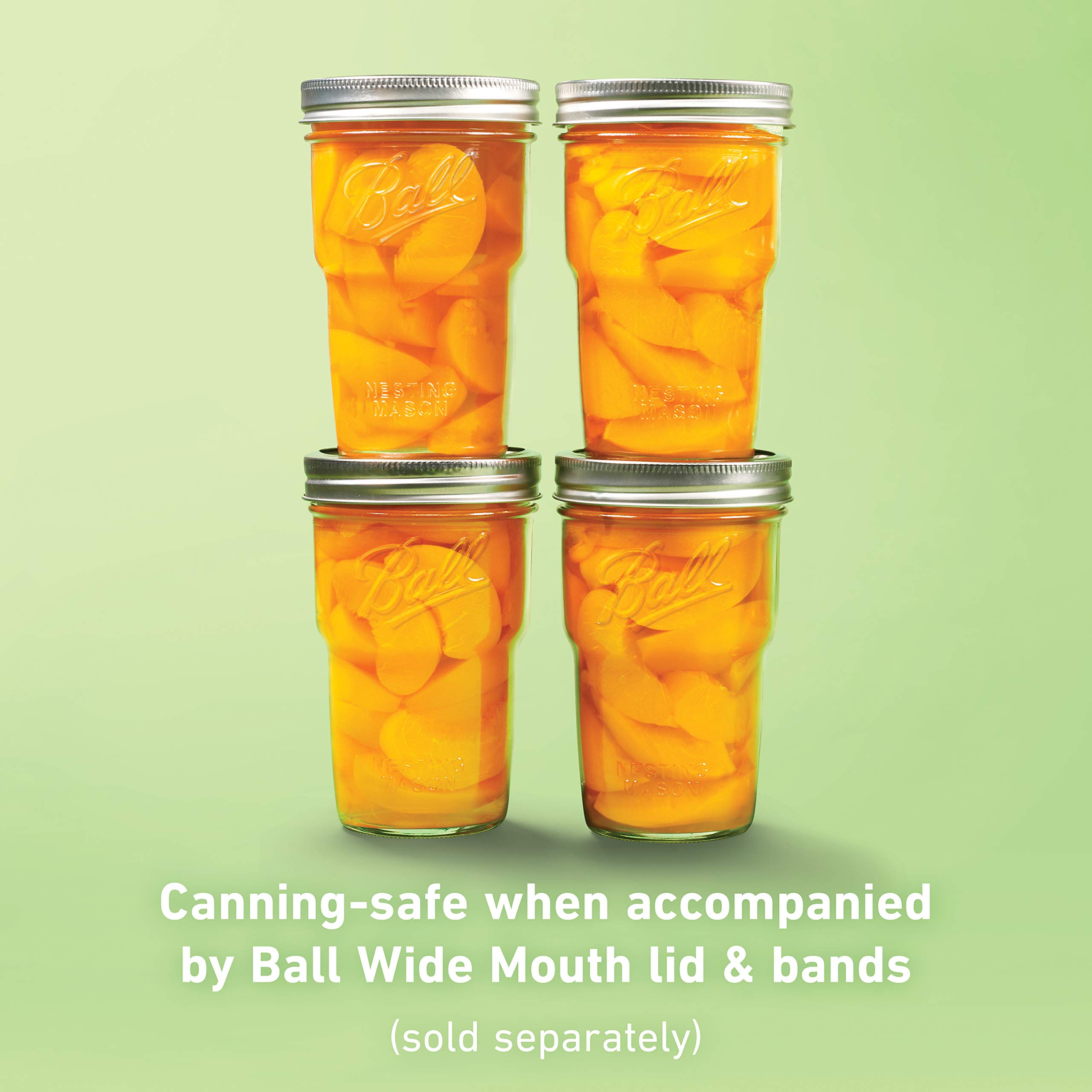 Ball Nesting Mason Jar Set, Wide Mouth, Pint, 12-Pack