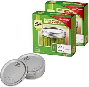 ball wide mouth mason jar lids 12-count per pack (2-packs total)