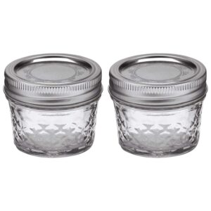 ball mason 4oz quilted jelly jars with lids and bands, set of 2