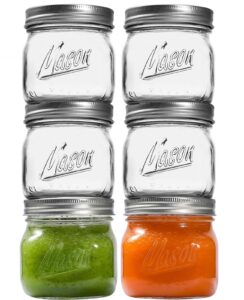 ieavier 6 pack wide mouth mason jars 16oz with airtight lids and bands, canning jars with crystal glass for food storage, spice jars, canning, diy projects, jam, jelly, honey, preserving, drinking