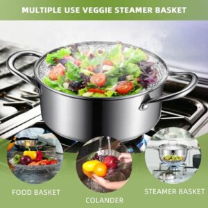 Steamer Basket, Premium Stainless Steel Vegetable Steamer Basket for Veggies & Seafood Cooking, Expandable Food Steaming Basket Fits for Various Size Pots & Pans (6.4" to 10") LAIHIFA