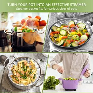 Steamer Basket, Premium Stainless Steel Vegetable Steamer Basket for Veggies & Seafood Cooking, Expandable Food Steaming Basket Fits for Various Size Pots & Pans (6.4" to 10") LAIHIFA