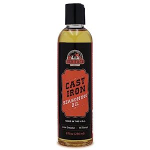 heritage products cast iron seasoning oil - low-smoke, hi temp all-natural skillet conditioner for dutch oven, griddle, camp grill – cleans, protects cast iron cookware with avocado oil