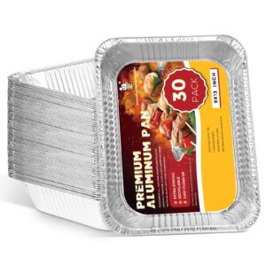 katbite heavy duty 9x13 aluminum pans (30-pack) - premium disposable deep steam table foil baking pans for cooking, heating, storing & prepping food