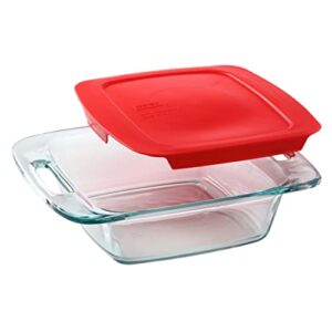 pyrex 8 inch baking dish, red, 8-inches square