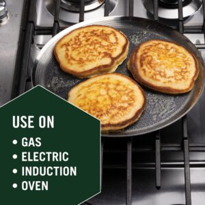 HexClad Hybrid Nonstick Griddle Pan, 12-Inch, Stay-Cool Handle, Dishwasher and Oven Safe, Induction Ready, Compatible with All Cooktops