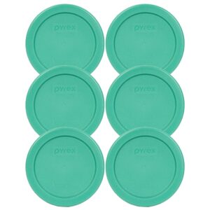 pyrex 7202-pc 1 cup green round plastic replacement lid - 6 pack