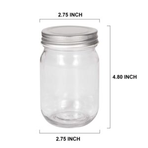 Accguan Mason Jars,Glass Jars With Lids 12 oz,Canning Jars For Pickles And Kitchen Storage,Wide Mouth Spice Jars With Silver Lids For Honey,Caviar,Herb,Jelly,Jams,Set of 20