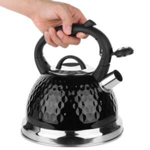 BTaT- Tea Kettle, 2.8 Quart / 3 Liter, Stainless Steel Kettle, Black, Tea Kettle Stovetop, Tea Kettle for Stove Top, Kettle Stovetop, Stove Kettle, Stove Top Kettle