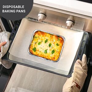 Aluminum Pans With Lids (25 Pack) - 9x13 Heavy Duty Half Size Deep Foil Pans With Covers -25 Foil Pans & 25 Foil Lids- Disposable Baking Pans Great For Cooking, Storing, Preparing Food 100% BPA Free.