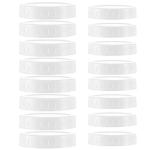 staruby 16pcs plastic 8 regular mouth lids and 8 wide mouth plastic storage caps for mason jars, white