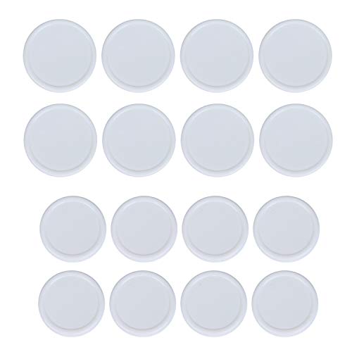 STARUBY 16Pcs Plastic 8 Regular Mouth Lids and 8 Wide Mouth Plastic Storage Caps for Mason Jars, White