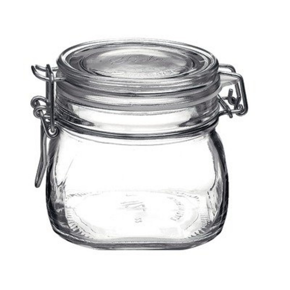 Bormioli Rocco Fido 17.5 Ounce Glass Storage Jars:, 17 Ounce, Clear