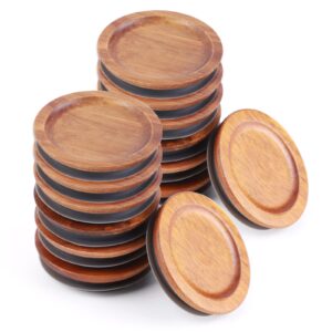 12pack regular mouth mason jar lids - acacia wooden storage, canning ball jar with airtight silicone seal, brown.