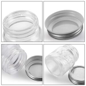 Lawei Set of 16 Mini Mason Jars with Lids - 2 Oz Mason Jars Shot Glasses Mason Shooter Glass for Drinks Shot Favors Desserts