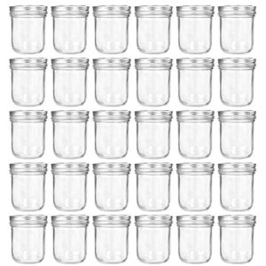 accguan 6oz / 180ml mason jars glass jelly jars, canning jars with regular lids, ideal for honey,jam,wedding favors,shower favors, 30 pack
