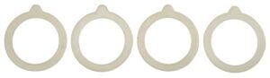 hic silicone replacement gasket seals, fits regular mouth canning jars, 3.75 x 3.75-inches, set of 4