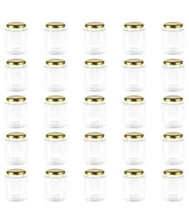 encheng 6 oz clear hexagon jars,small glass jars with lids(golden),mason jars for herbs,foods,jams,liquid,canning jars spice jars for storage 25 pack …
