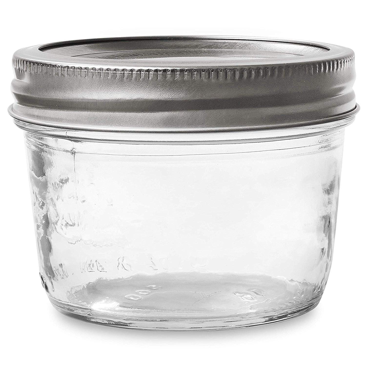 Kerr Wide Mouth Half-Pint Glass Mason Jars 8-Ounces with Lids and Bands (2 Jar-Pack)