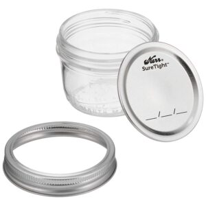 Kerr Wide Mouth Half-Pint Glass Mason Jars 8-Ounces with Lids and Bands (2 Jar-Pack)