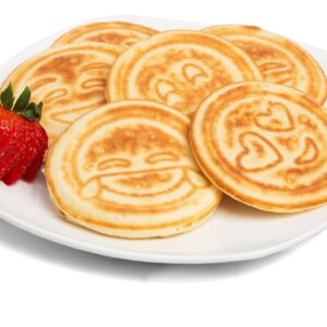 Good Cooking Emoji Smiley Face Pancake Pan with 7 Fun Mini Faces - Non-Stick Skillet Griddle - Pan Cakes are Perfect for Kids Breakfast, Brunch, Parties, Birthdays