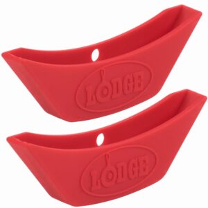 lodge asahh41 silicone assist handle holder, red (2-pack)
