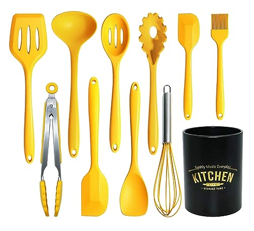 Kitchen Utensil Set 11-piece Non-stick Silicone Cookware, Suitable for Cooking, Cooking, Western Cooking