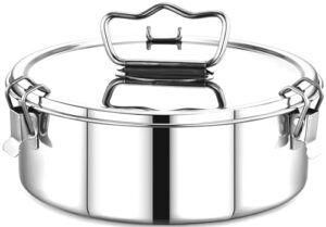easyshopforeveryone stainless steel 7.5 x 7.5 x 3.5 inches flan pan, capacity 63 fl. oz, compatible with 6 qt instant pot, 3 inch deep custard pan