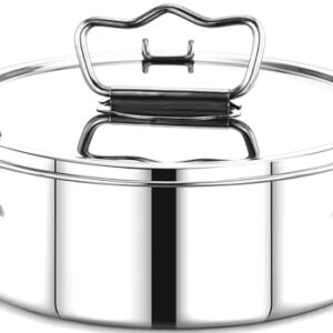 EasyShopForEveryone Stainless Steel 7.5 x 7.5 x 3.5 Inches Flan Pan, Capacity 63 fl. oz, Compatible with 6 Qt Instant Pot, 3 Inch Deep Custard Pan