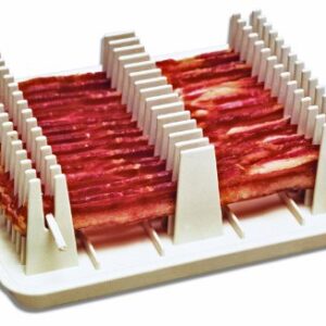 Emson Wave, Microwave Cooker Tray, Reduces Fat up to 35% for Healthy, Make Crispy Bacon in Minutes, Original As Seen On TV New, Small, White