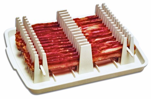 Emson Wave, Microwave Cooker Tray, Reduces Fat up to 35% for Healthy, Make Crispy Bacon in Minutes, Original As Seen On TV New, Small, White