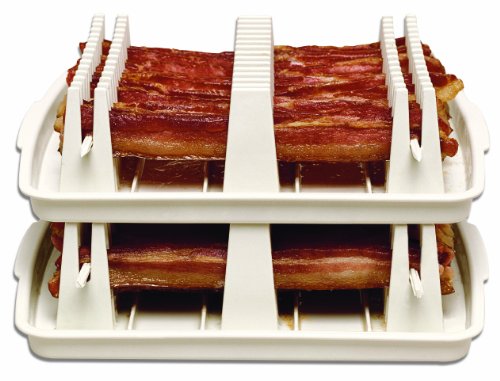 Emson Wave, Microwave Cooker Tray, Reduces Fat up to 35% for Healthy, Make Crispy Bacon in Minutes, Original As Seen On TV New, Small, White