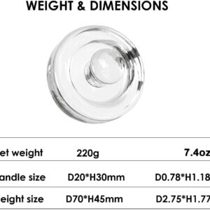 Jillmo Stainless Steel Fermentation Lids with Glass Weights for Wide Mouth Mason Jars (Jars Not Included)