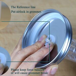 Jillmo Stainless Steel Fermentation Lids with Glass Weights for Wide Mouth Mason Jars (Jars Not Included)