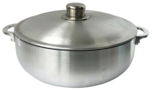 wee's beyond heavy gauge caldero dutch oven with aluminum lid, 6.9 quart, silver
