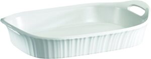corningware 1105936 french white 3qt/2.85l oblong ceramic casserole bakeware dish