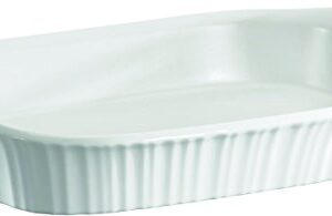 Corningware 1105936 French White 3qt/2.85L Oblong Ceramic Casserole Bakeware Dish