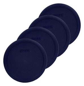 pyrex bundle - 4 items: 7402-pc 6/7-cup blue plastic food storage lids