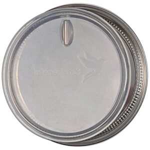 EcoPeaceful 316 Surgical Stainless Steel Mason Jar Lids WIDE Mouth - Rust-proof, Airtight, Leak-proof, BPA-Free, PVC-free, Vegan, Reusable - Not for Canning