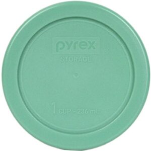 Pyrex 7202-PC Round 1 Cup Green Plastic Lid Cover (4 Pack)