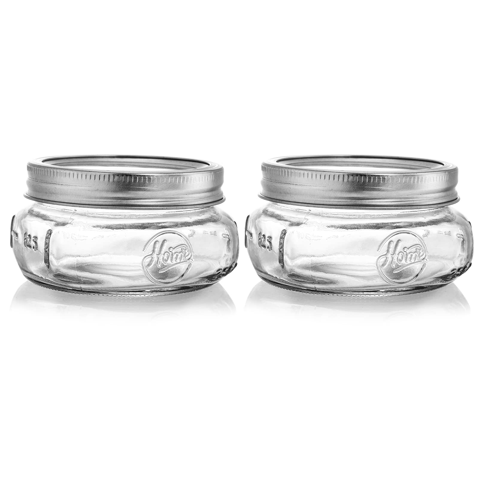 Tebery 24 Pack Home Glass Mason Jars with Silver Metal Airtight Lids and Bands, 8-Ounce Wide Mouth Glass Canning Jars for for Canning, Preserving, Meal Prep, Overnight Oats, Jam, Jelly