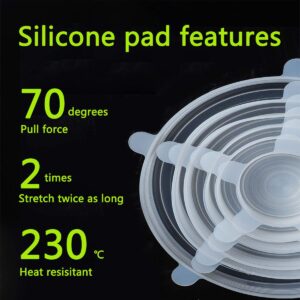 Silicone Stretch Lids Set Of 12 Elastic Reusable Microwave Food Covers Bowl Covers for Can, Cup and Glass Jars