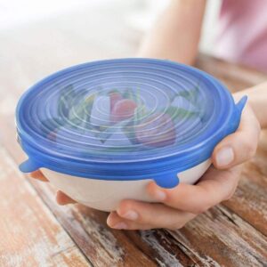 Silicone Stretch Lids Set Of 12 Elastic Reusable Microwave Food Covers Bowl Covers for Can, Cup and Glass Jars