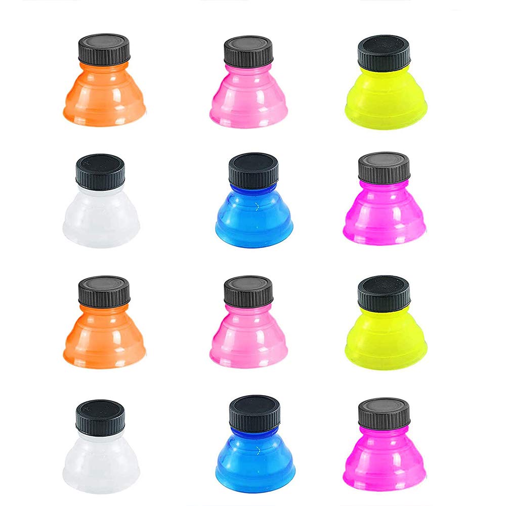 12 PCS Soda Can Lids Reusable Bottle Fizz Lid Caps Can Covers for Beer Carbonated Drinks and Other Canned Beverages (Colourful)