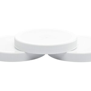 CLEARVIEW CONTAINERS | 110/400 Plastic Replacement Lids | 110mm Caps w/Leak Proof Liner | For Large Glass or Plastic Wide Mouth Jar | Made in the U.S.A.| Food-Grade Storage Caps for Canning Jars (3)