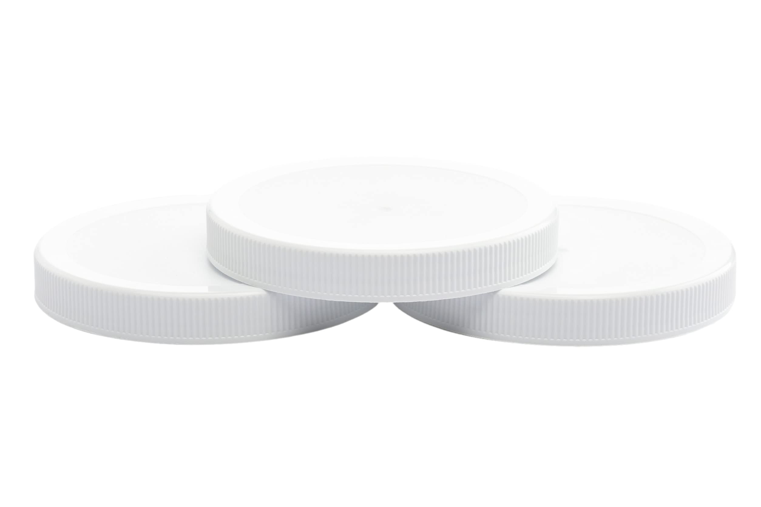 CLEARVIEW CONTAINERS | 110/400 Plastic Replacement Lids | 110mm Caps w/Leak Proof Liner | For Large Glass or Plastic Wide Mouth Jar | Made in the U.S.A.| Food-Grade Storage Caps for Canning Jars (3)