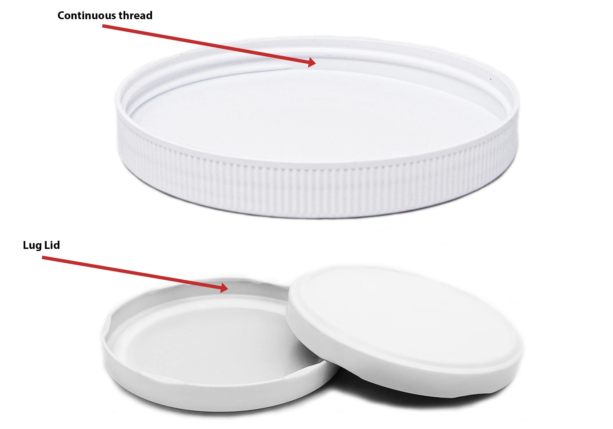 CLEARVIEW CONTAINERS | 110/400 Plastic Replacement Lids | 110mm Caps w/Leak Proof Liner | For Large Glass or Plastic Wide Mouth Jar | Made in the U.S.A.| Food-Grade Storage Caps for Canning Jars (3)