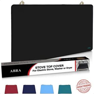 abra stove top covers for electric stove top | glass stove top cover | thick natural rubber | prevents scratching | stove cover expands usable space (28.5x20.5, black)